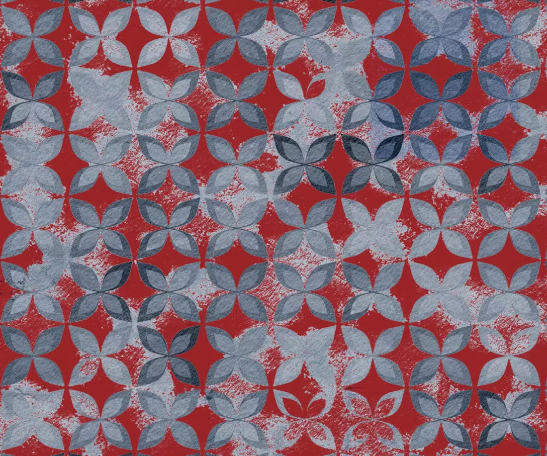 Denim Floral 5X42 Fleece ( 60 X 50 Inch ) Backdrop