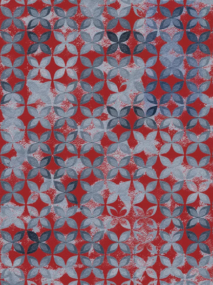 Denim Floral 8X10 Fleece ( 96 X 120 Inch ) Backdrop