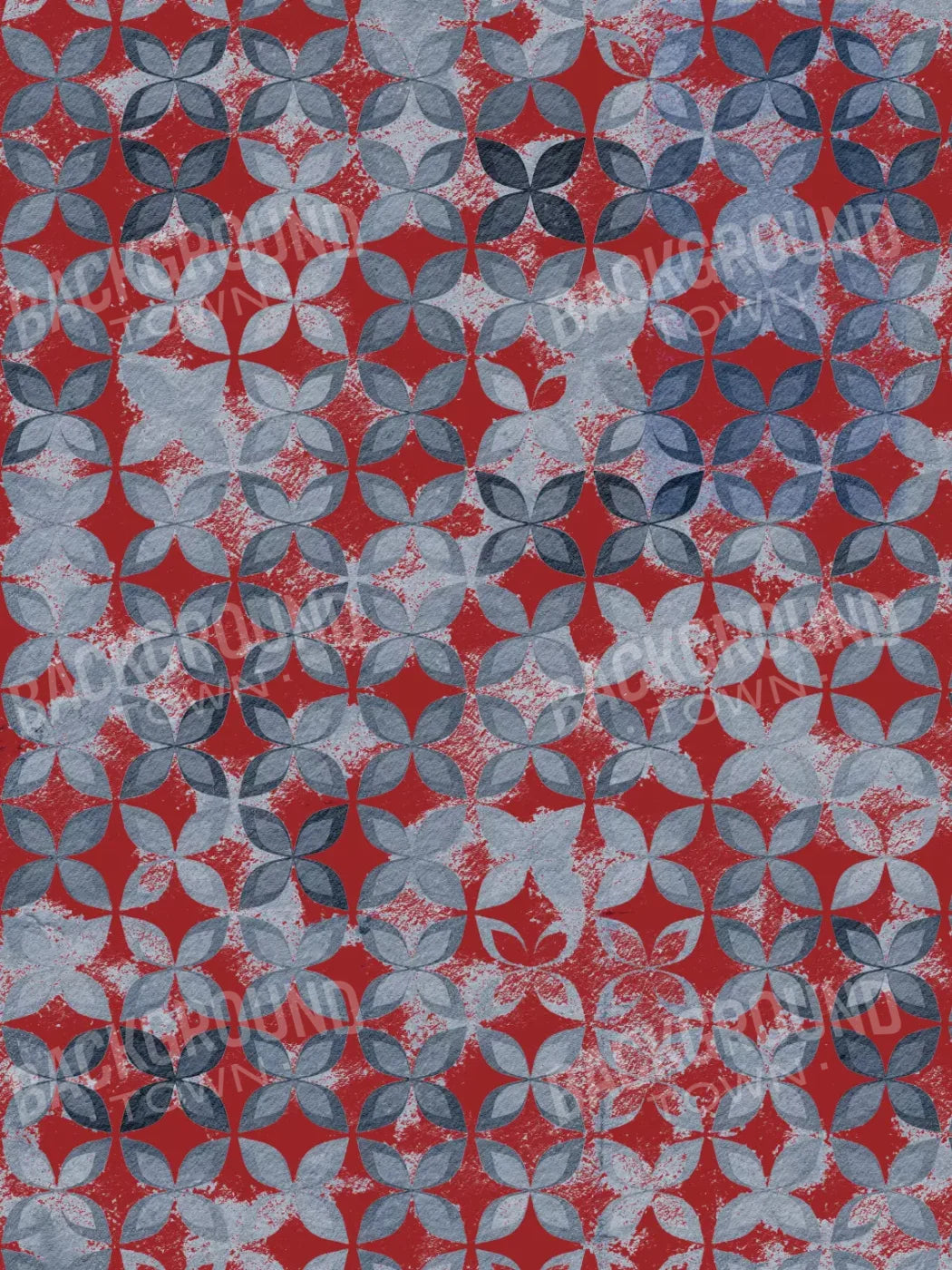 Denim Floral 8X10 Fleece ( 96 X 120 Inch ) Backdrop