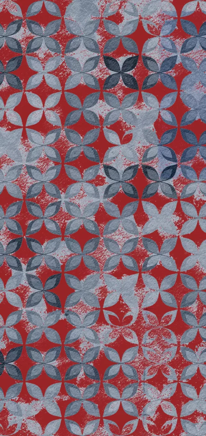 Denim Floral 8X16 Ultracloth ( 96 X 192 Inch ) Backdrop