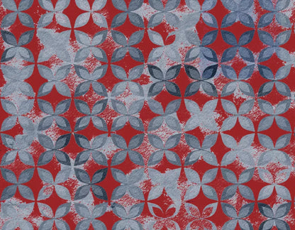 Denim Floral 8X6 Fleece ( 96 X 72 Inch ) Backdrop
