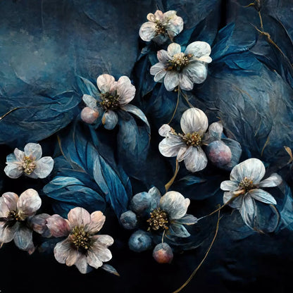 Denim Floral 5X5 Rubbermat Floor ( 60 X Inch ) Backdrop