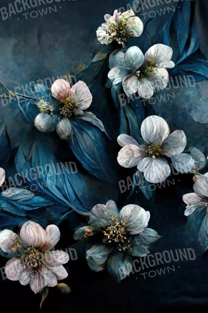 Denim Florals 5X8 Ultracloth ( 60 X 96 Inch ) Backdrop
