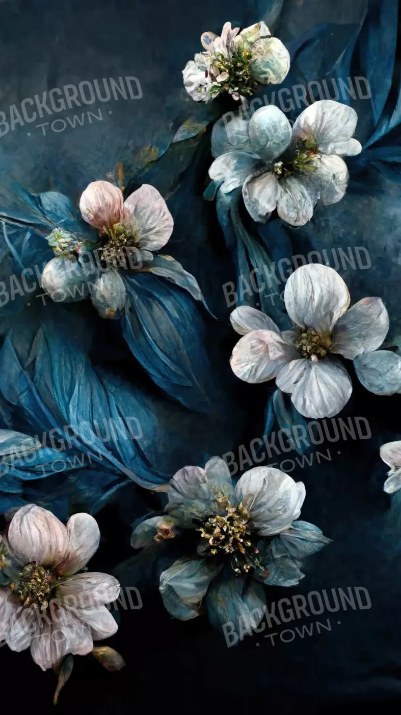 Denim Florals 8X14 Ultracloth ( 96 X 168 Inch ) Backdrop