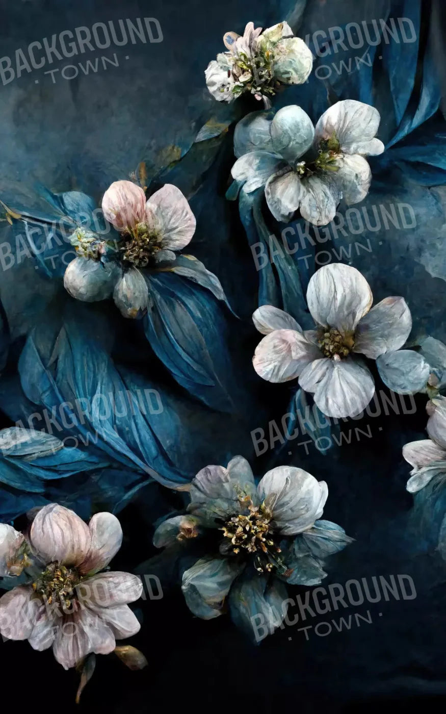 Denim Florals 9X14 Ultracloth ( 108 X 168 Inch ) Backdrop