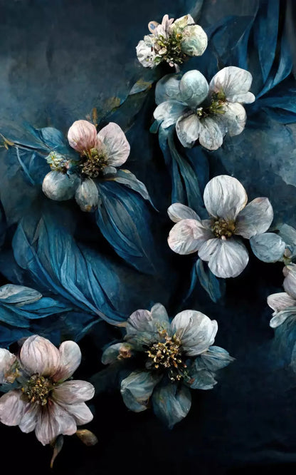 Denim Florals 9X14 Ultracloth ( 108 X 168 Inch ) Backdrop