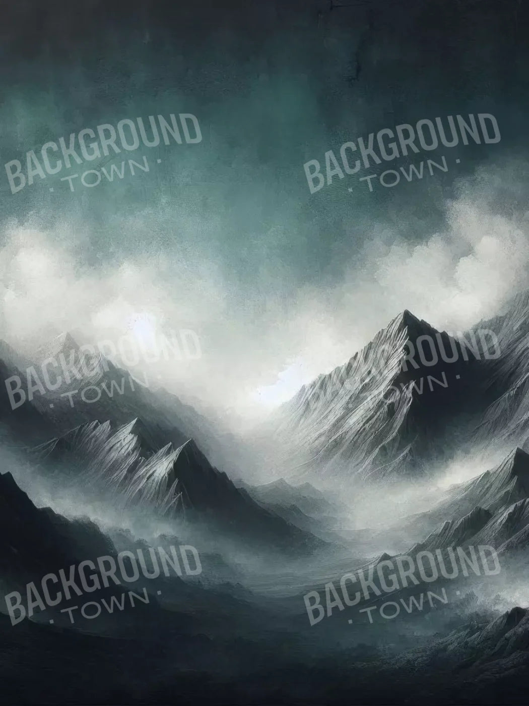 Desolate Mountains 5’X6’8 Fleece (60 X 80 Inch) Backdrop