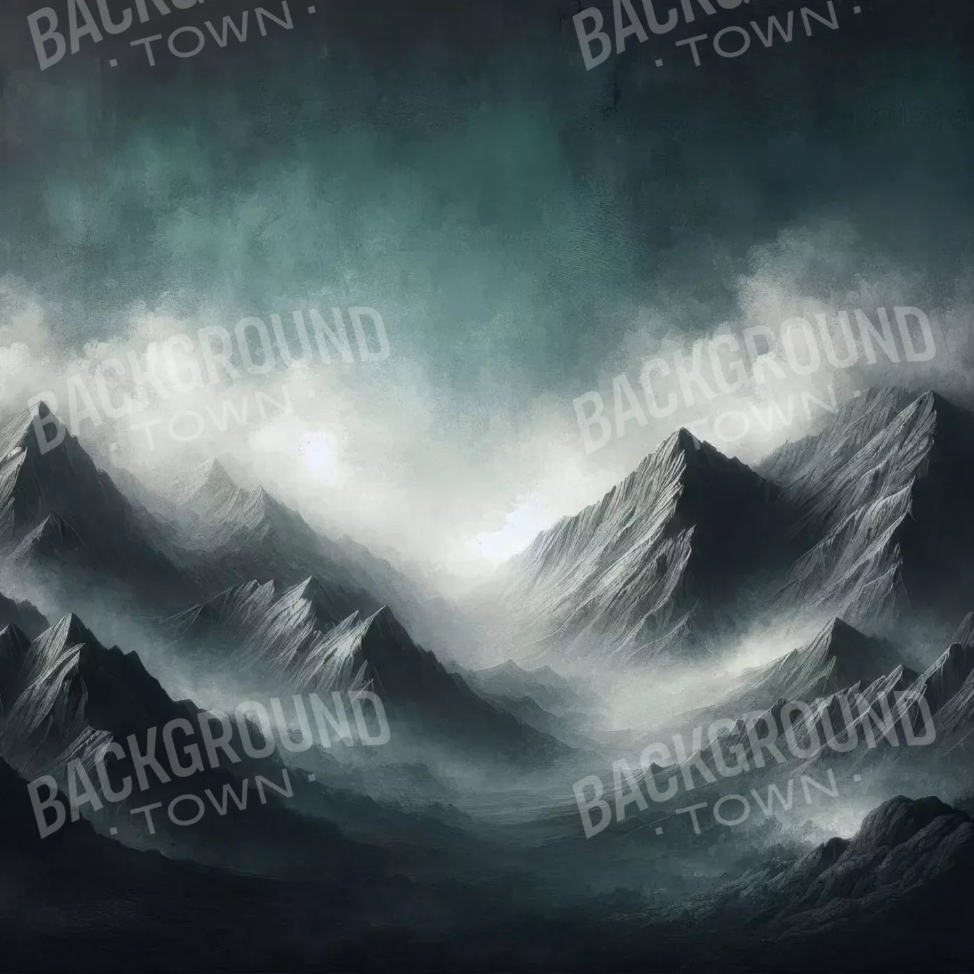 Desolate Mountains 8’X8’ Fleece (96 X Inch) Backdrop