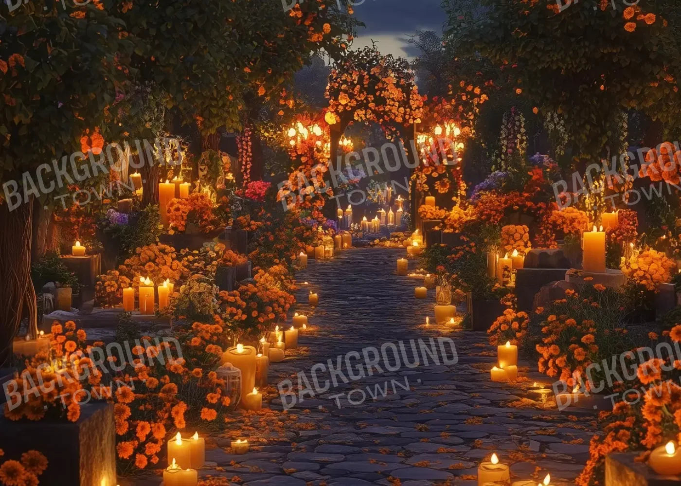 Dia De Los Muertos I 7’X5’ Ultracloth (84 X 60 Inch) Backdrop