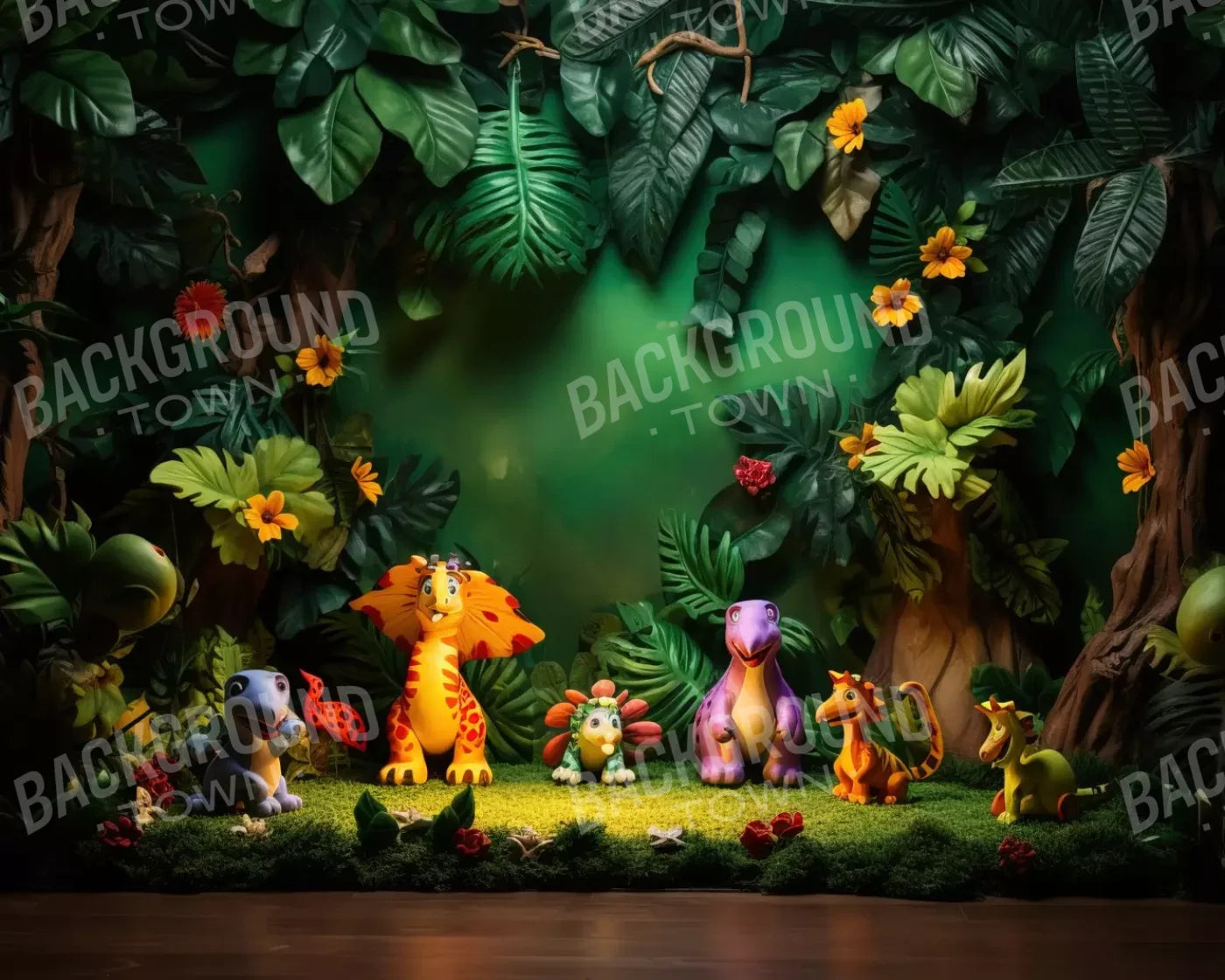 Dinosaur Story 10’X8’ Fleece (120 X 96 Inch) Backdrop