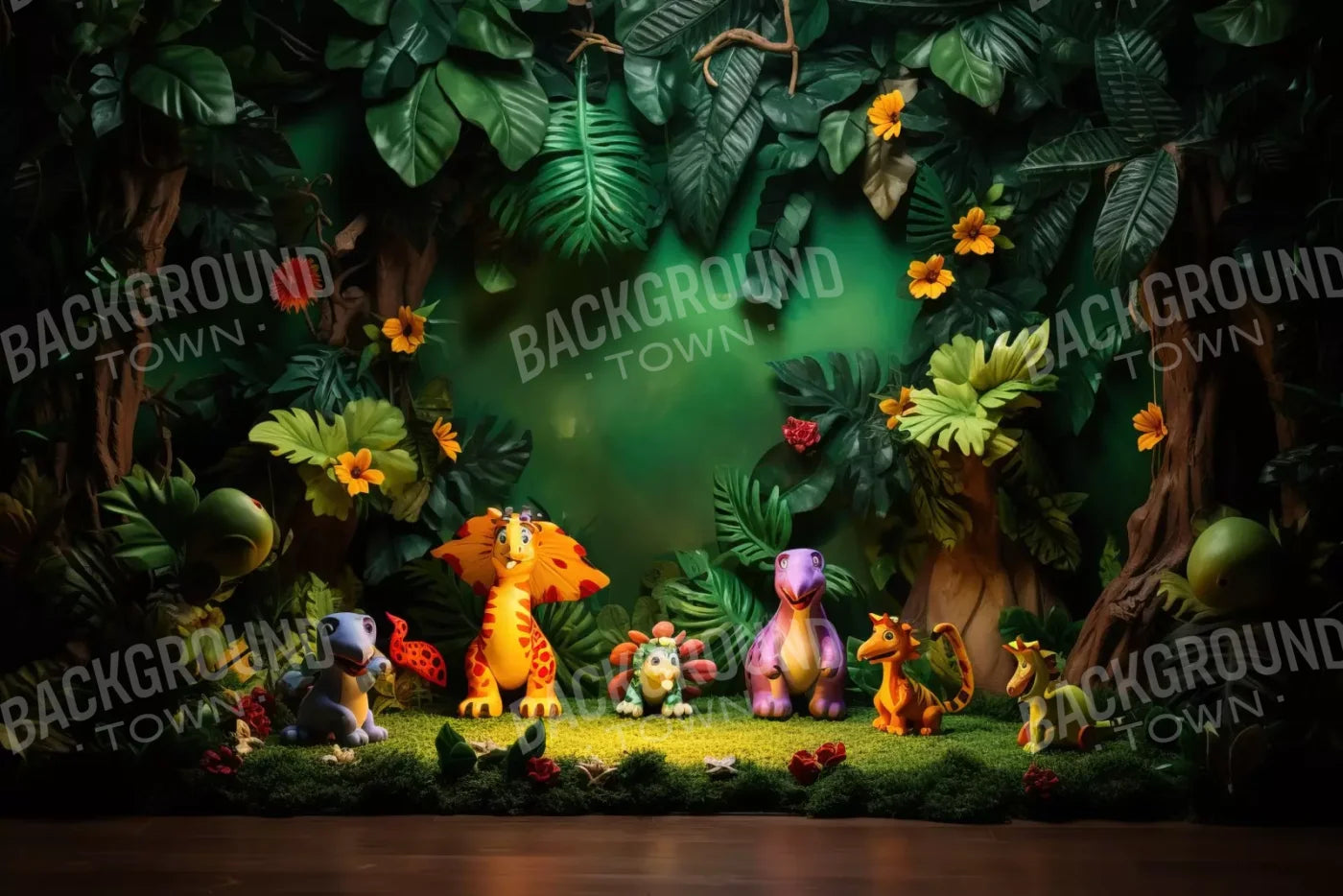 Dinosaur Story 12’X8’ Ultracloth (144 X 96 Inch) Backdrop