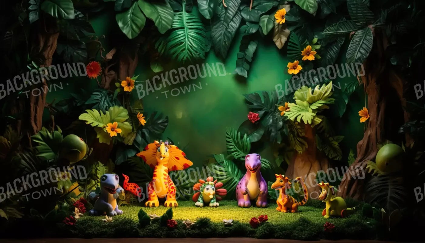 Dinosaur Story 14’X8’ Ultracloth (168 X 96 Inch) Backdrop