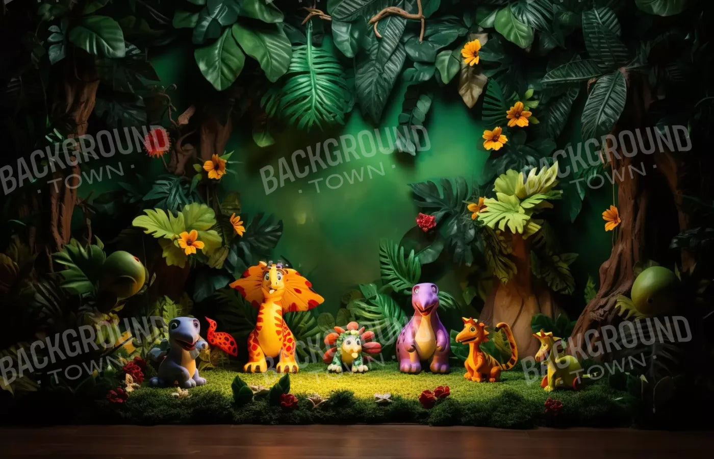 Dinosaur Story 14’X9’ Ultracloth (168 X 108 Inch) Backdrop