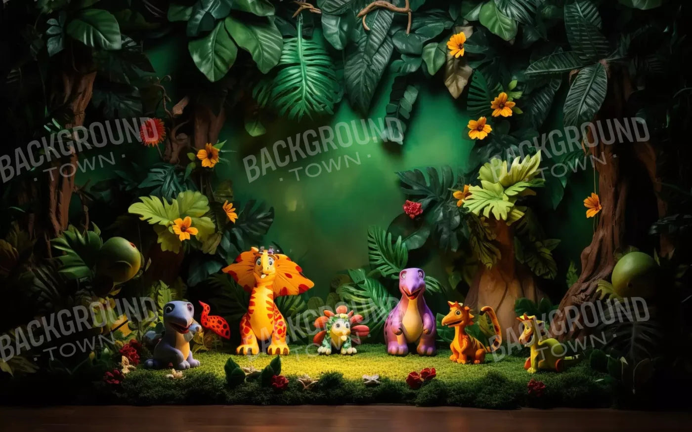 Dinosaur Story 16’X10’ Ultracloth (192 X 120 Inch) Backdrop