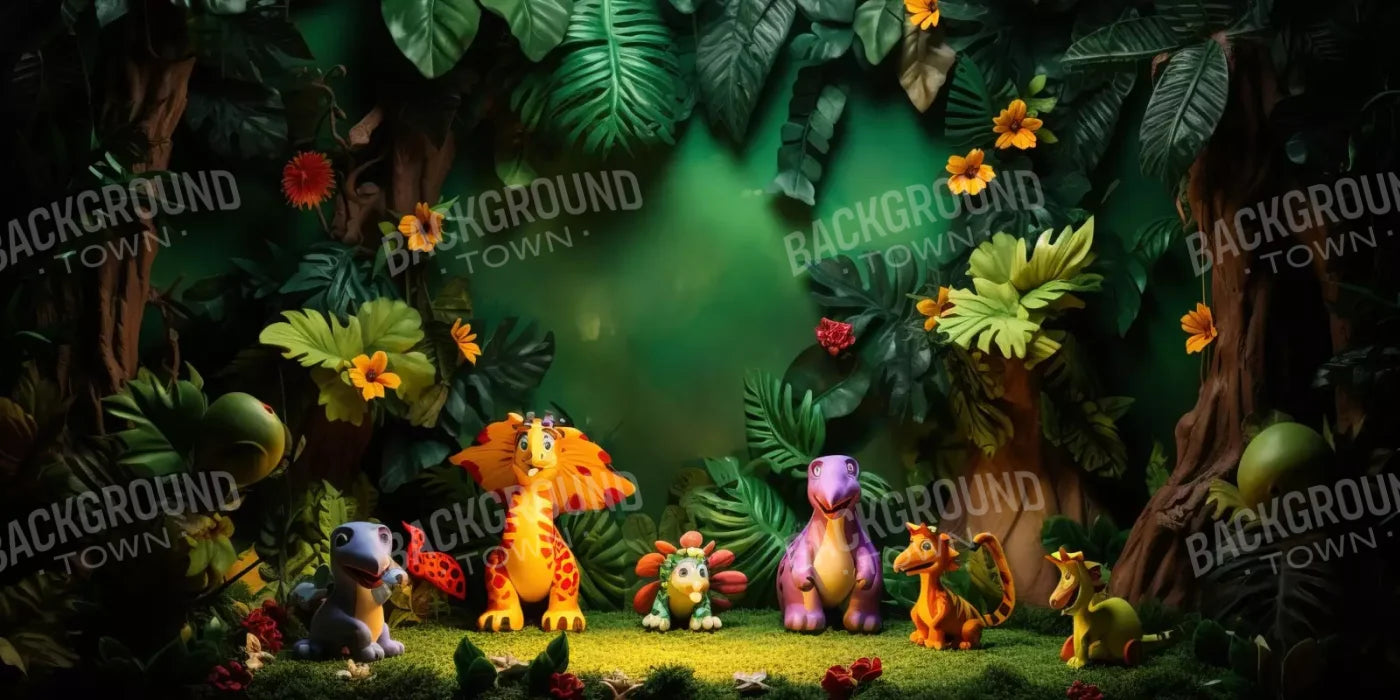 Dinosaur Story 16’X8’ Ultracloth (192 X 96 Inch) Backdrop