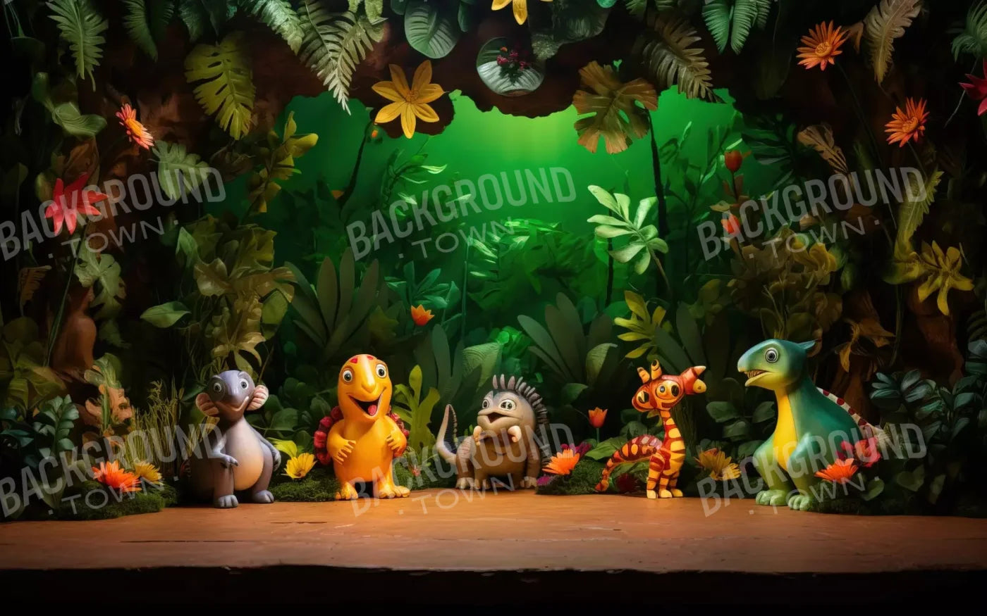 Dinosaur Story Ii 8’X5’ Ultracloth (96 X 60 Inch) Backdrop