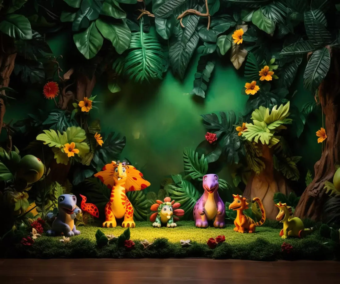 Dinosaur Story 5’X4’2 Fleece (60 X 50 Inch) Backdrop