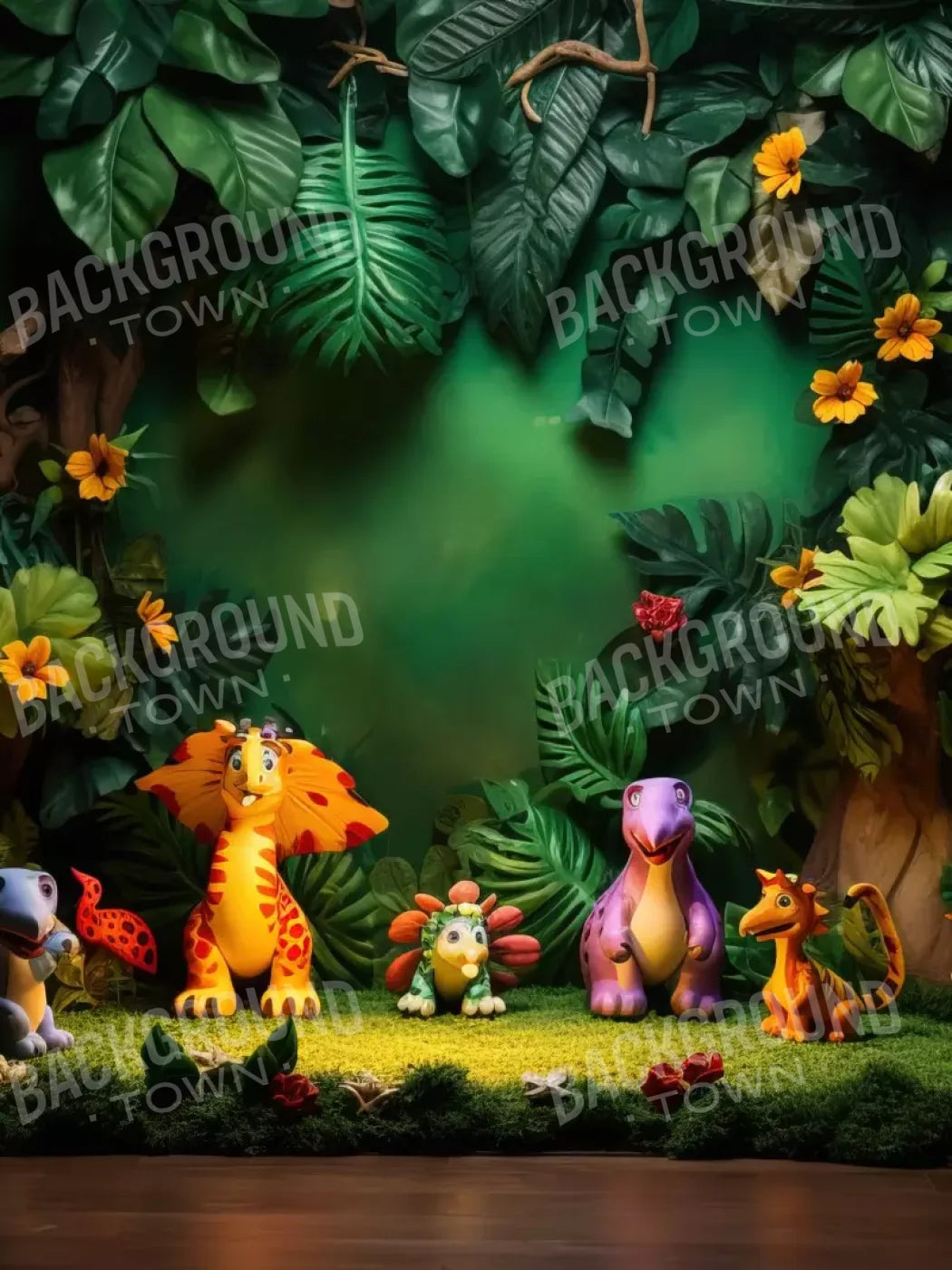 Dinosaur Story 5’X6’8 Fleece (60 X 80 Inch) Backdrop