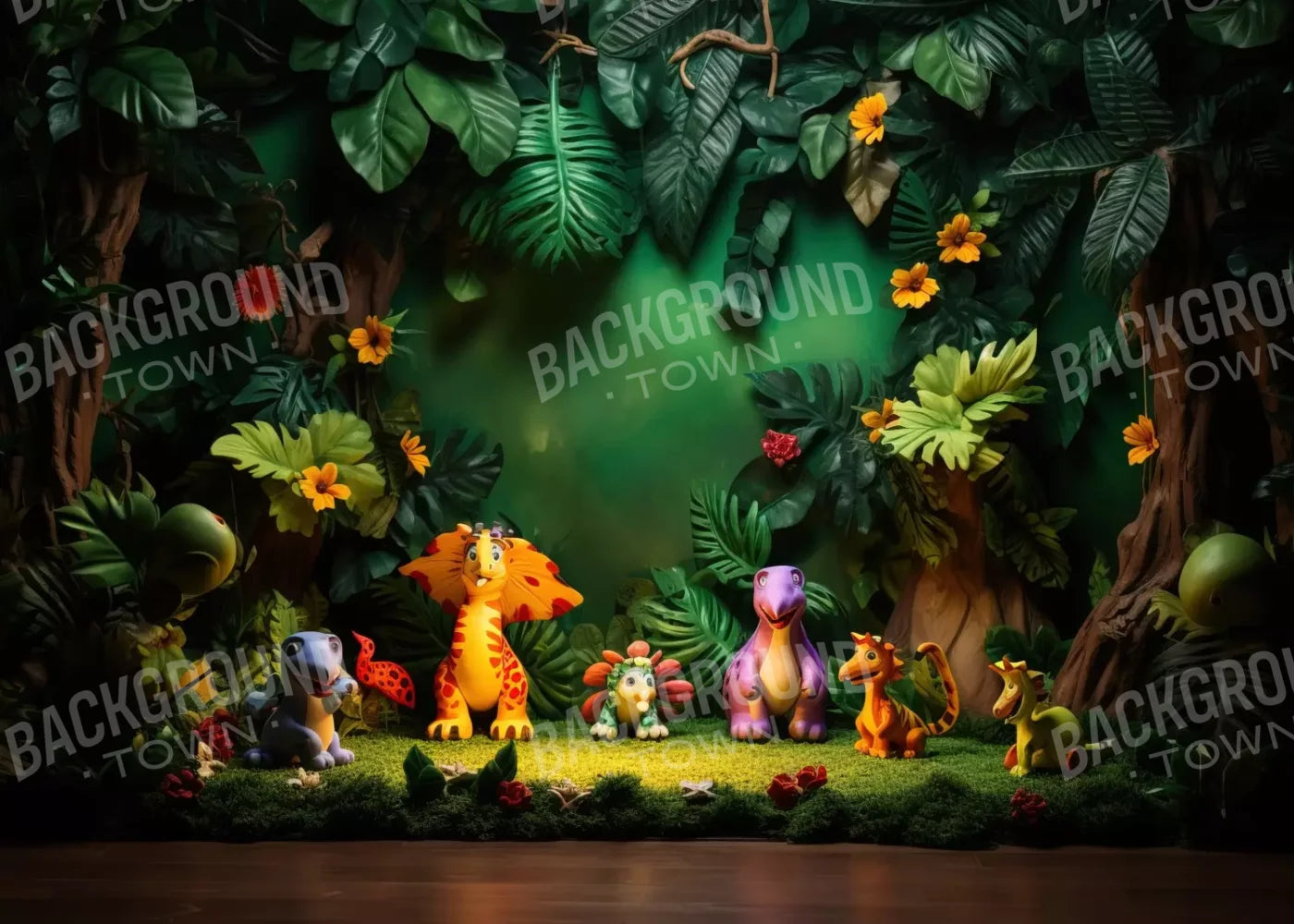 Dinosaur Story 7’X5’ Ultracloth (84 X 60 Inch) Backdrop