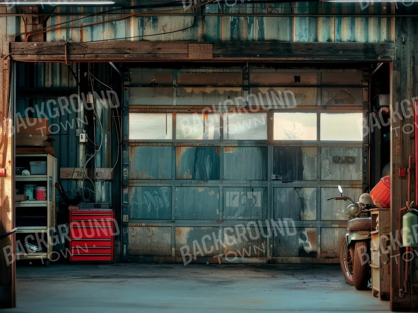 Dirty Garage 8’x6’ Fleece (96 x 72 inch) Backdrop