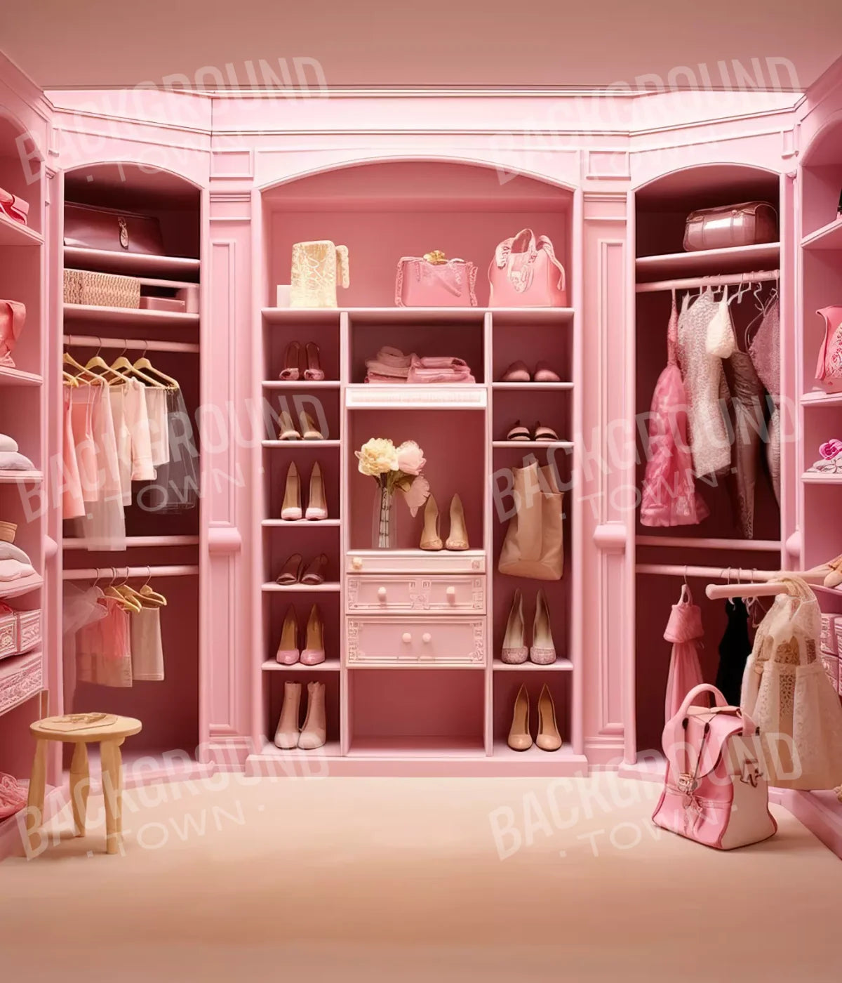 Doll House Closet 10X12 Ultracloth ( 120 X 144 Inch ) Backdrop