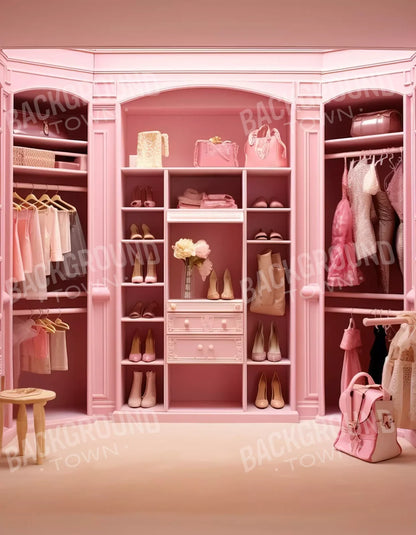 Doll House Closet 6X8 Fleece ( 72 X 96 Inch ) Backdrop