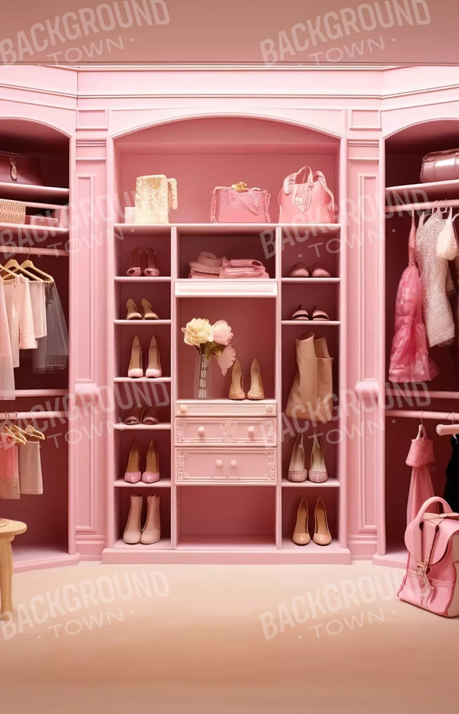 Doll House Closet 8X12 Ultracloth ( 96 X 144 Inch ) Backdrop