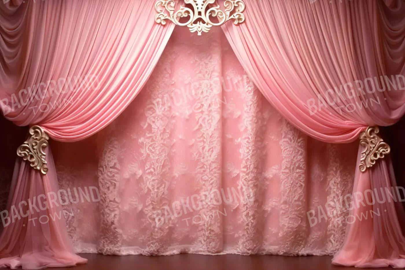 Doll House Curtains 8X5 Ultracloth ( 96 X 60 Inch ) Backdrop