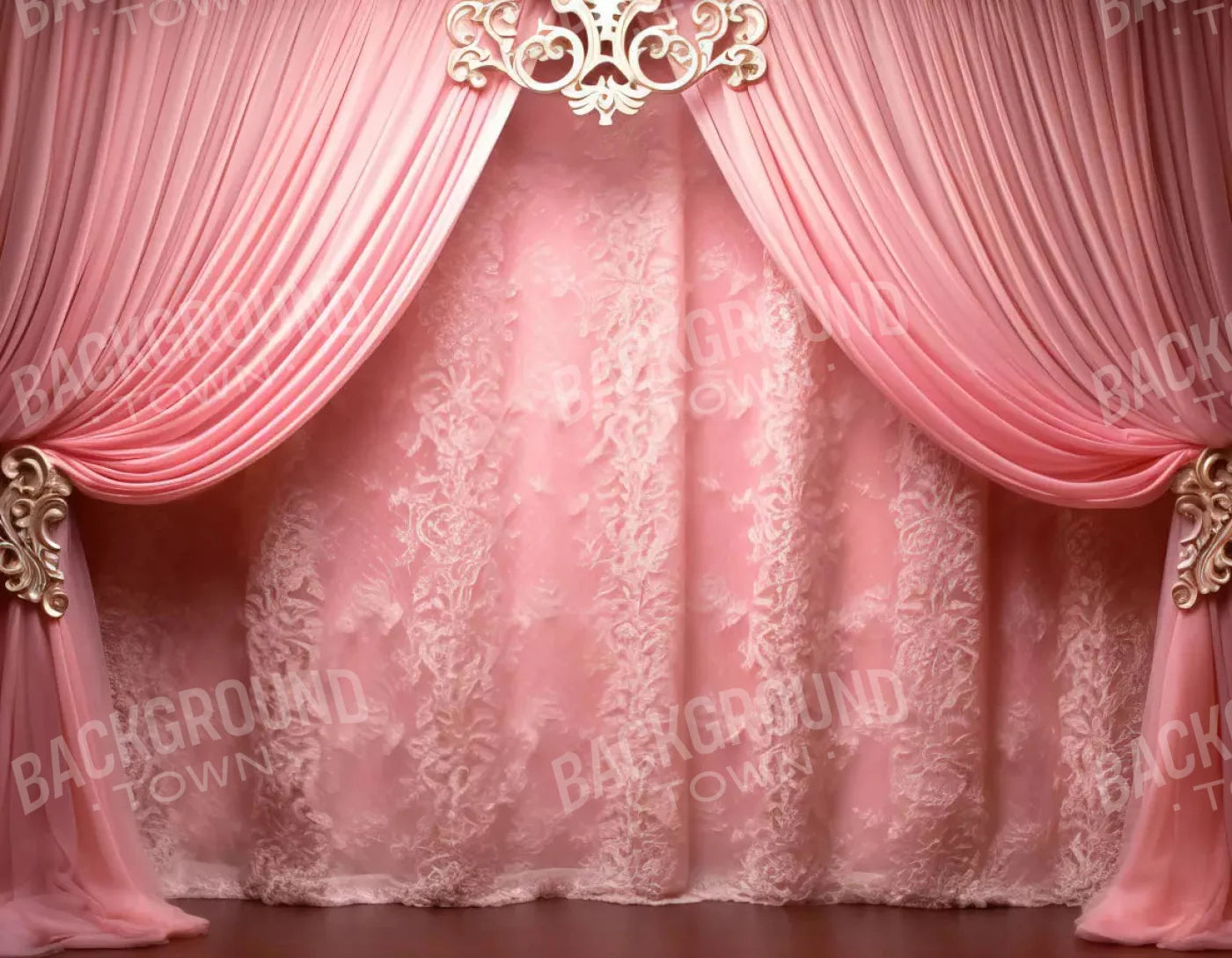 Doll House Curtains 8X6 Fleece ( 96 X 72 Inch ) Backdrop