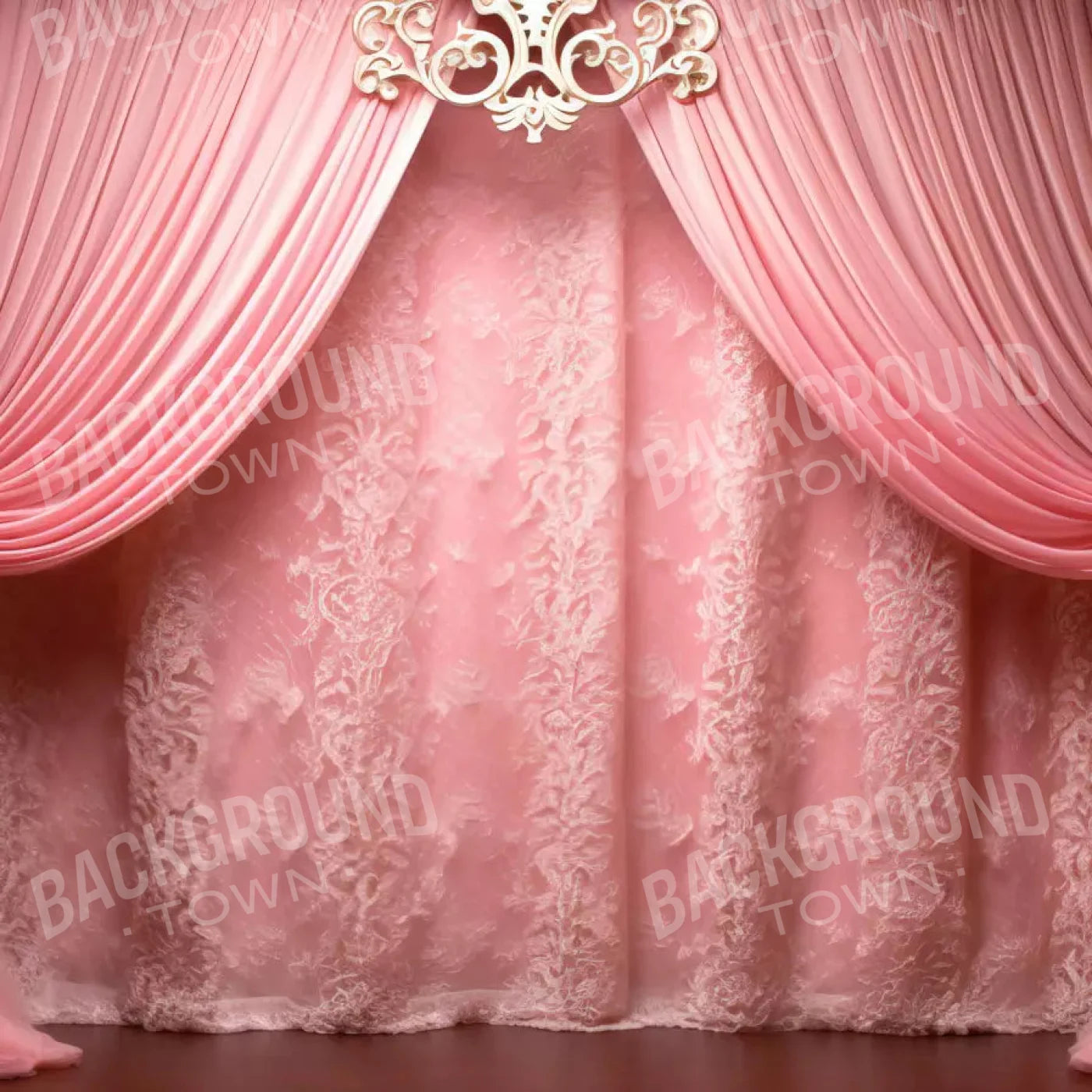Doll House Curtains 8X8 Fleece ( 96 X Inch ) Backdrop