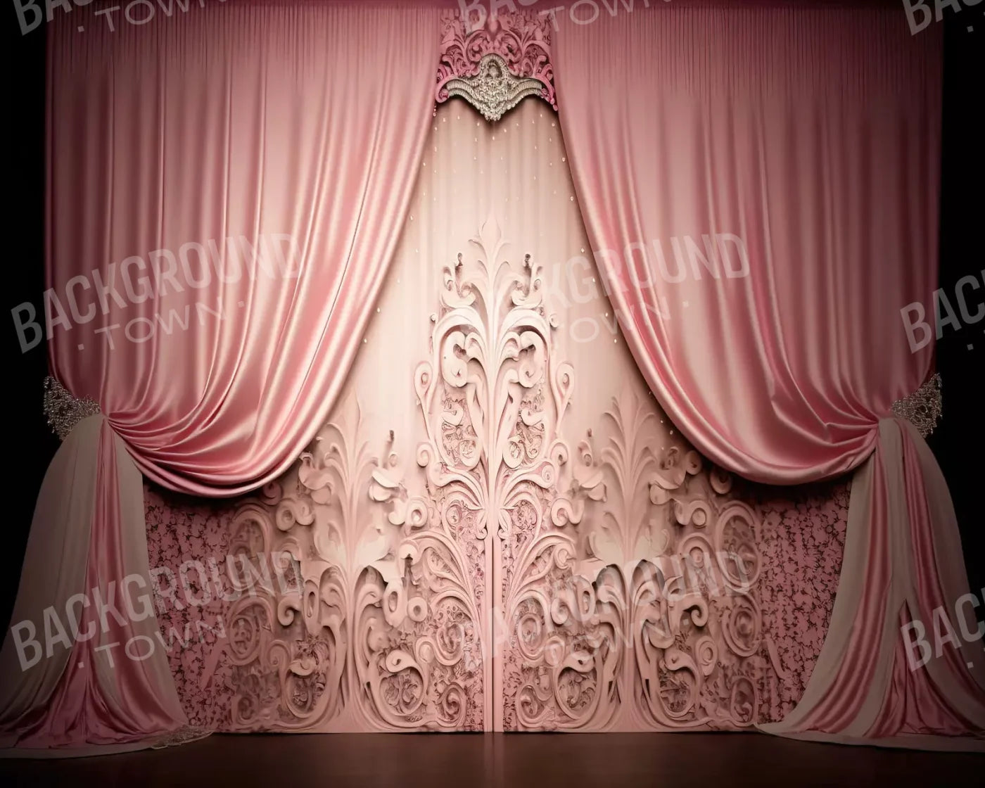 Doll House Curtains Ii 10’X8’ Fleece (120 X 96 Inch) Backdrop