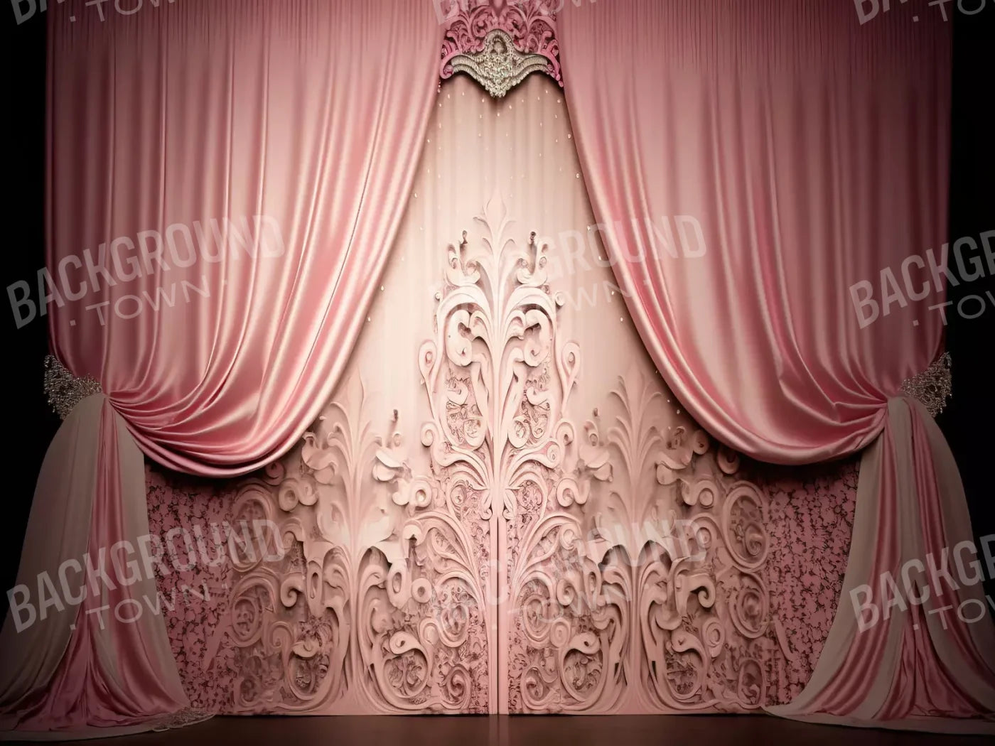 Doll House Curtains Ii 6’8X5’ Fleece (80 X 60 Inch) Backdrop