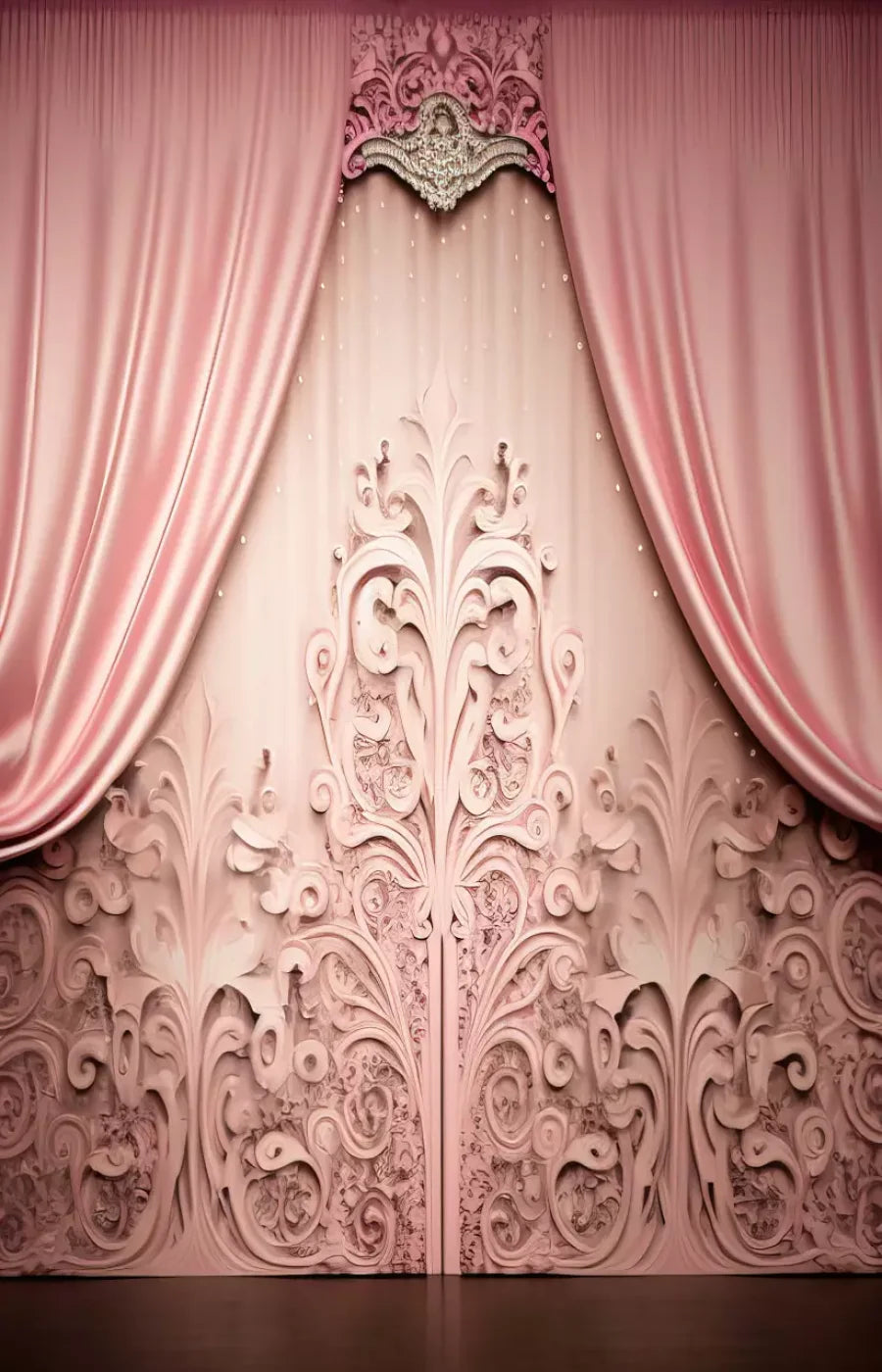 Doll House Curtains Ii 9’X14’ Ultracloth (108 X 168 Inch) Backdrop