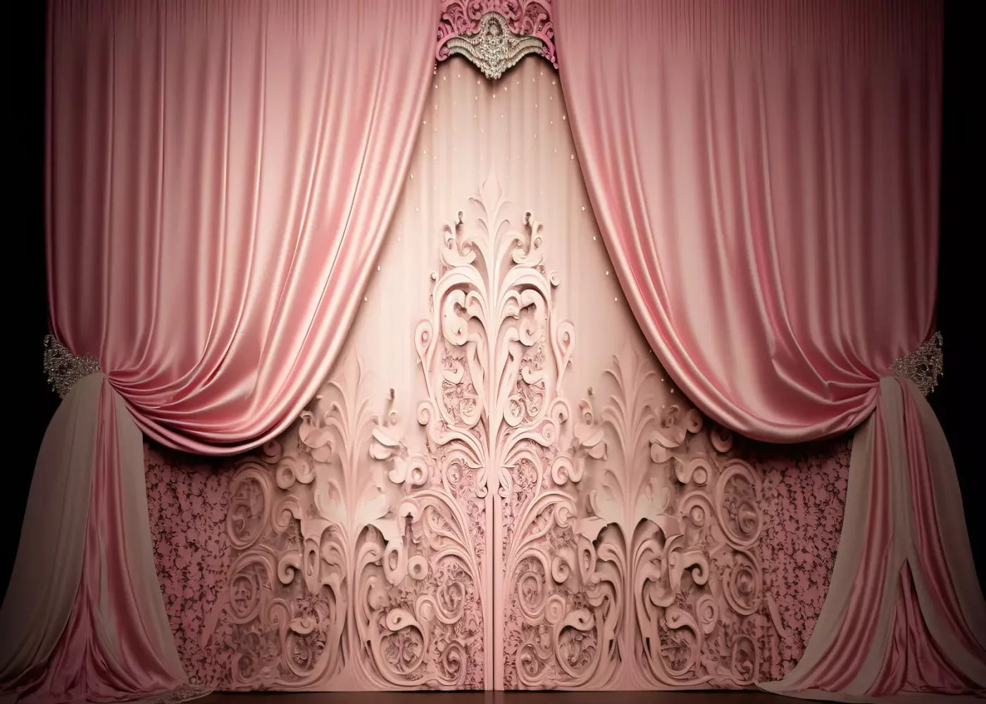 Doll House Curtains Ii 7’X5’ Ultracloth (84 X 60 Inch) Backdrop