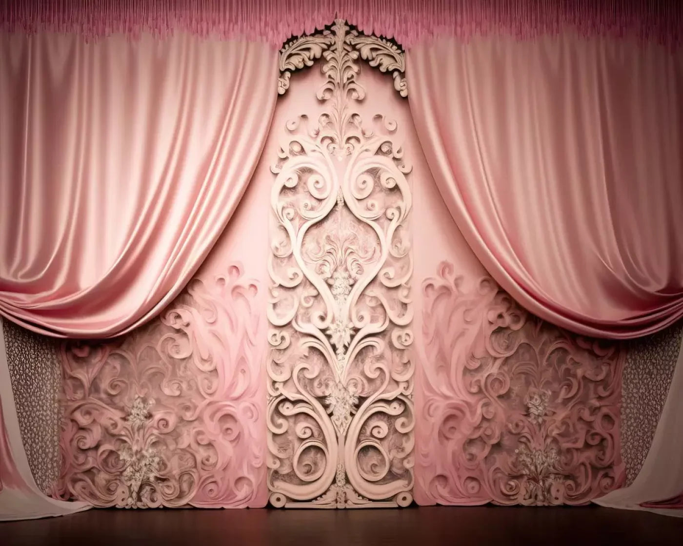 Doll House Curtains Iii 10’X8’ Fleece (120 X 96 Inch) Backdrop