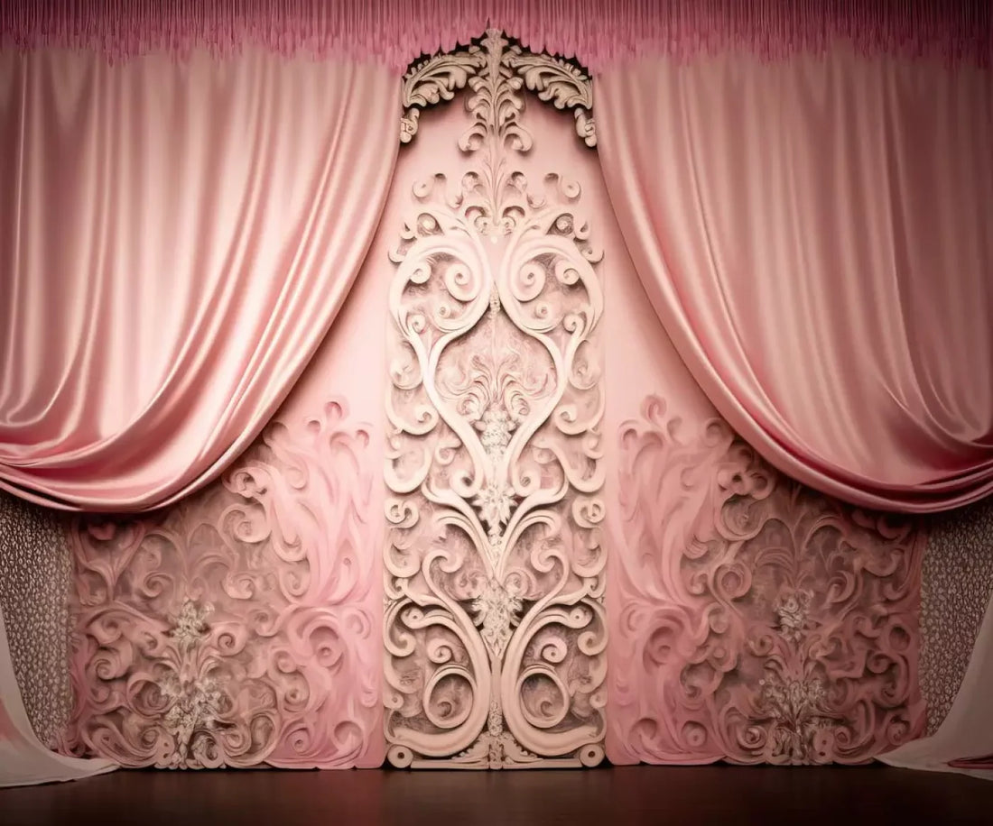 Doll House Curtains Iii 5’X4’2 Fleece (60 X 50 Inch) Backdrop
