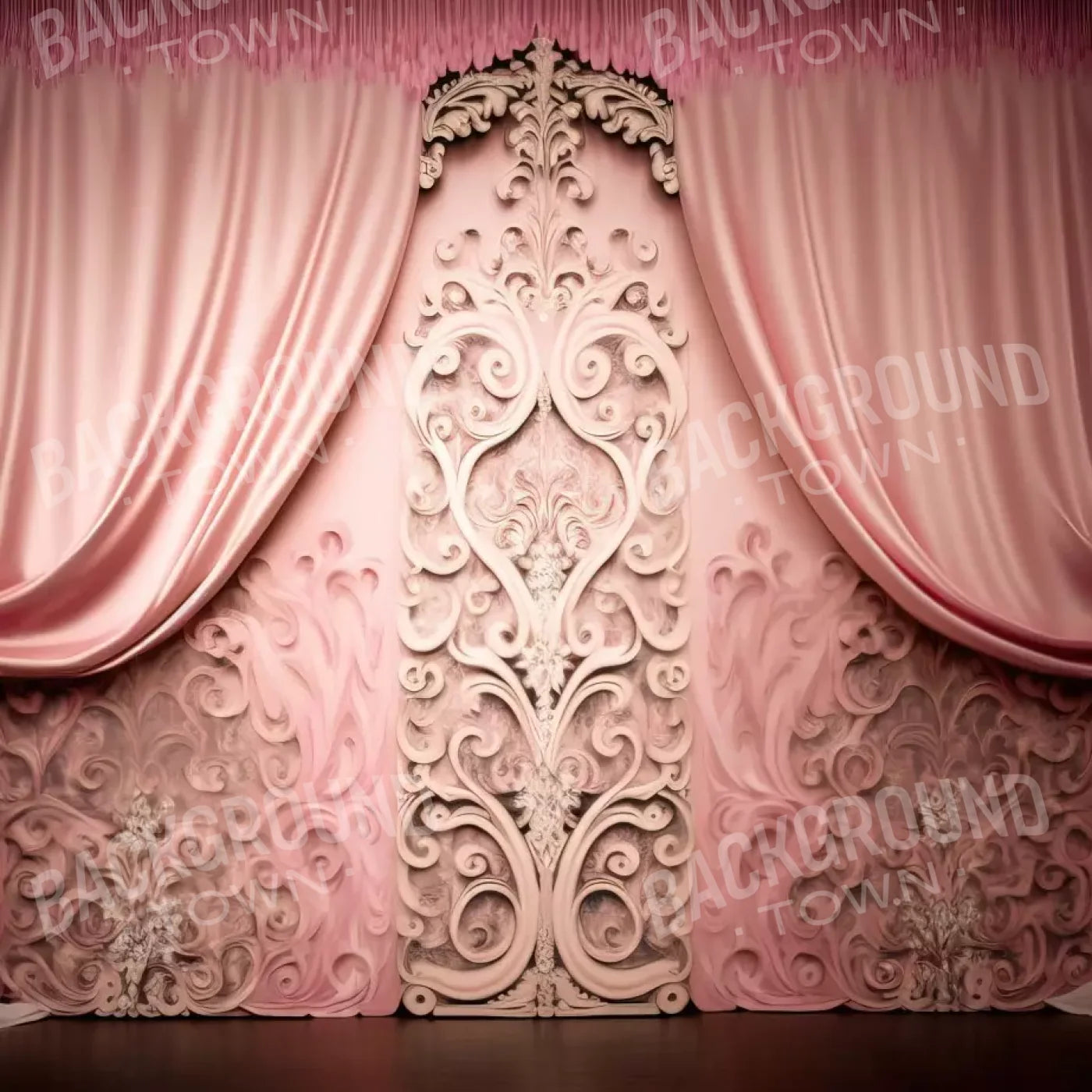 Doll House Curtains Iii 8’X8’ Fleece (96 X Inch) Backdrop