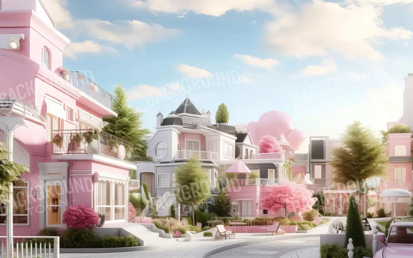 Doll House Neighborhood 14X9 Ultracloth ( 168 X 108 Inch ) Backdrop