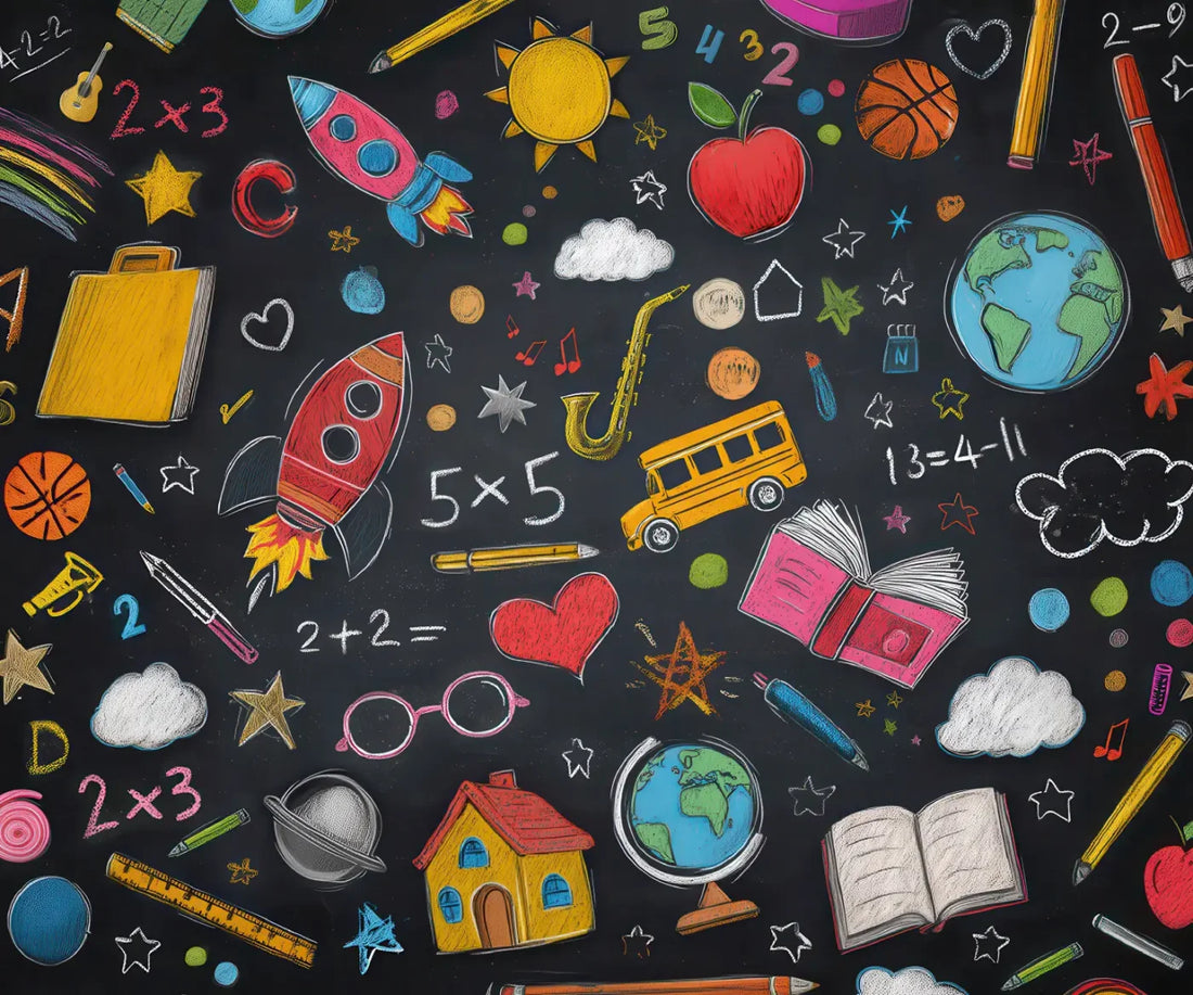 Doodle Chalkboard2 5’x4’2 Fleece (60 x 50 inch) Backdrop