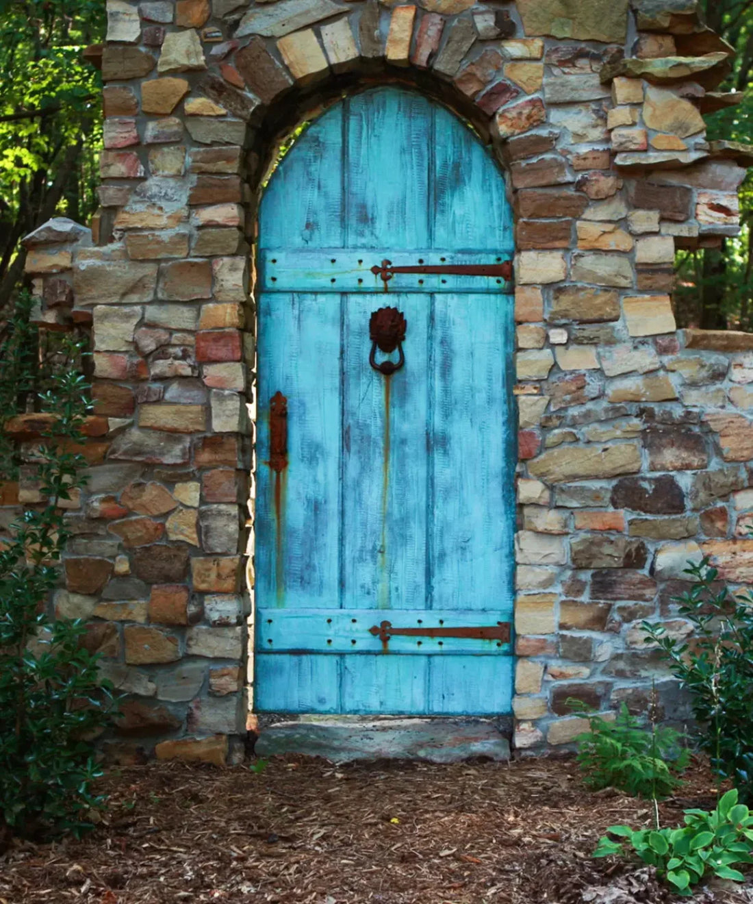 Blue Brick and Stone Backdrop for Photography