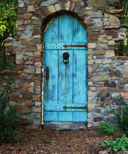 Blue Brick and Stone Backdrop for Photography