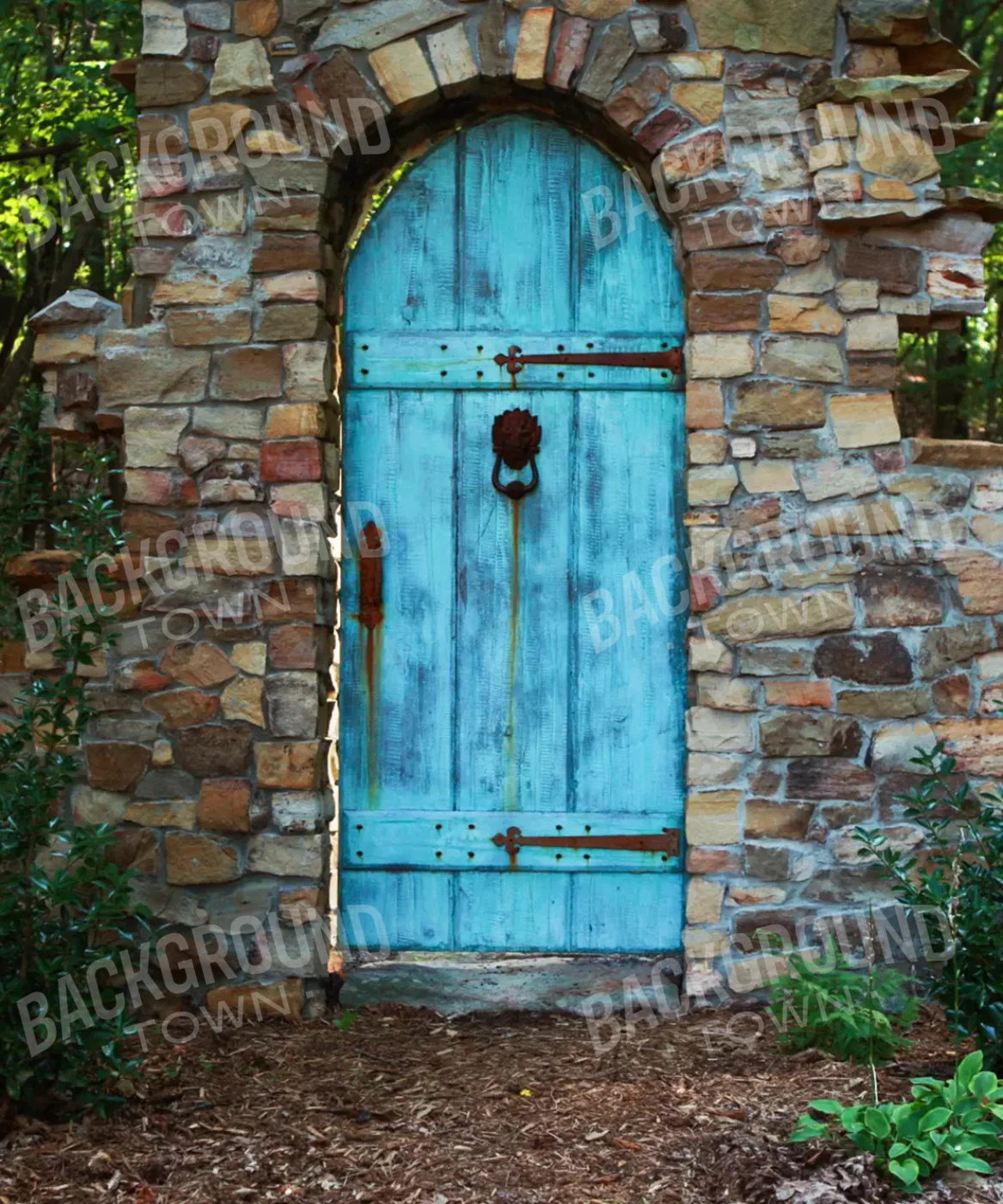 Blue Brick and Stone Backdrop for Photography