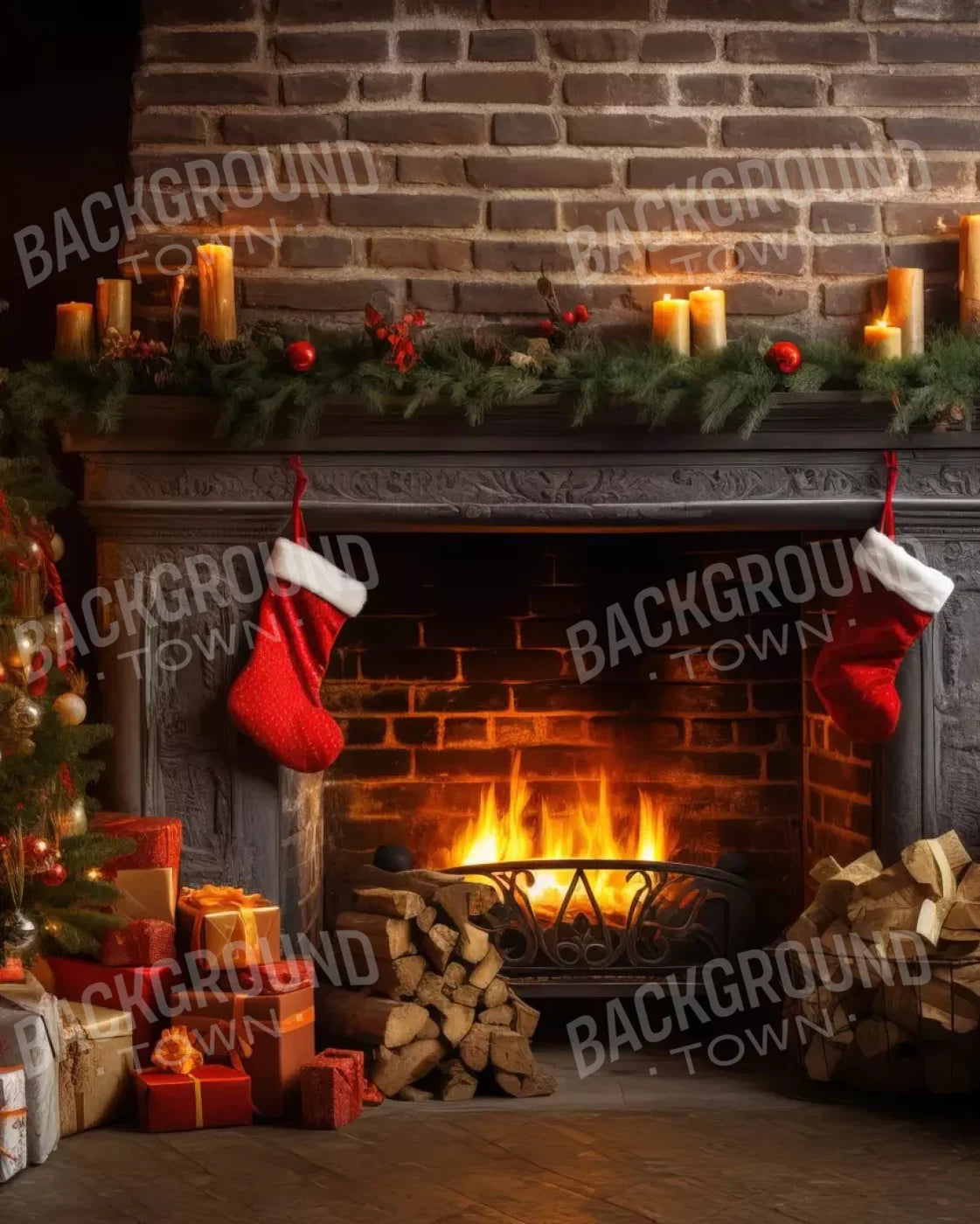 Down Through The Chimney Ii 8’X10’ Fleece (96 X 120 Inch) Backdrop