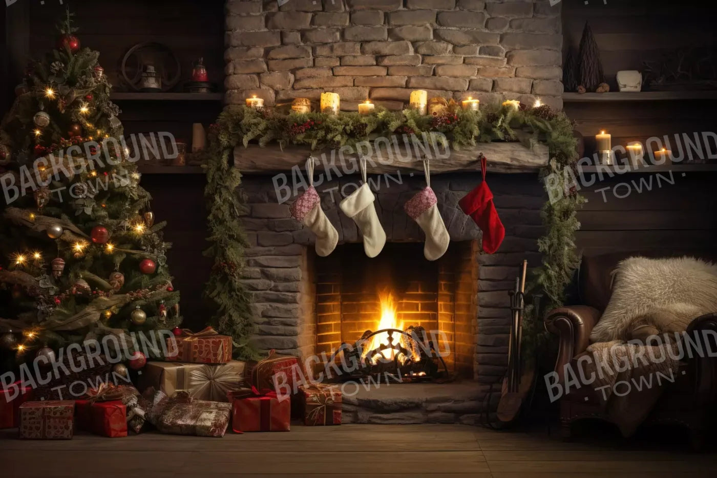 Down Through The Chimney Iii 12’X8’ Ultracloth (144 X 96 Inch) Backdrop