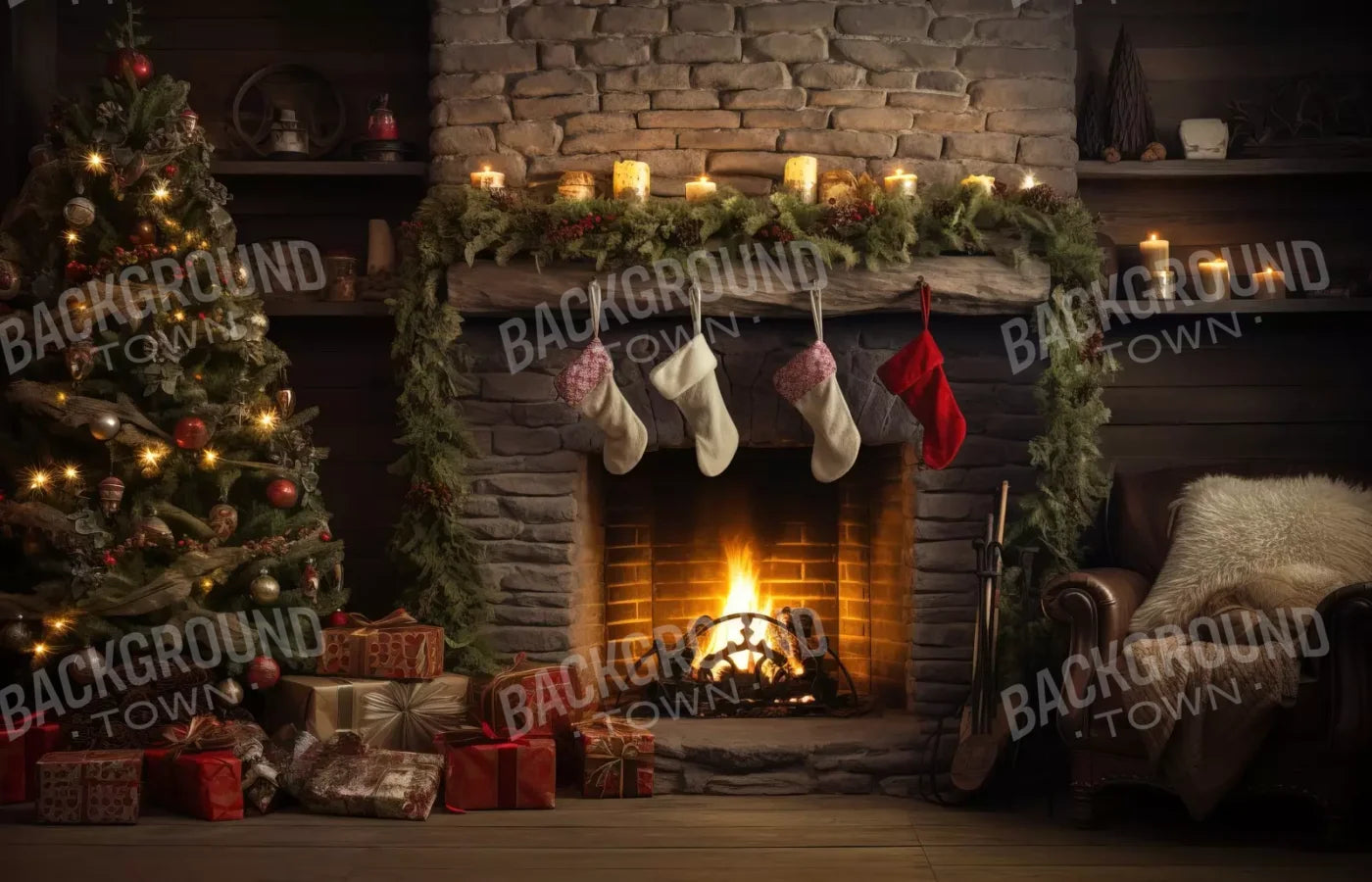 Down Through The Chimney Iii 14’X9’ Ultracloth (168 X 108 Inch) Backdrop