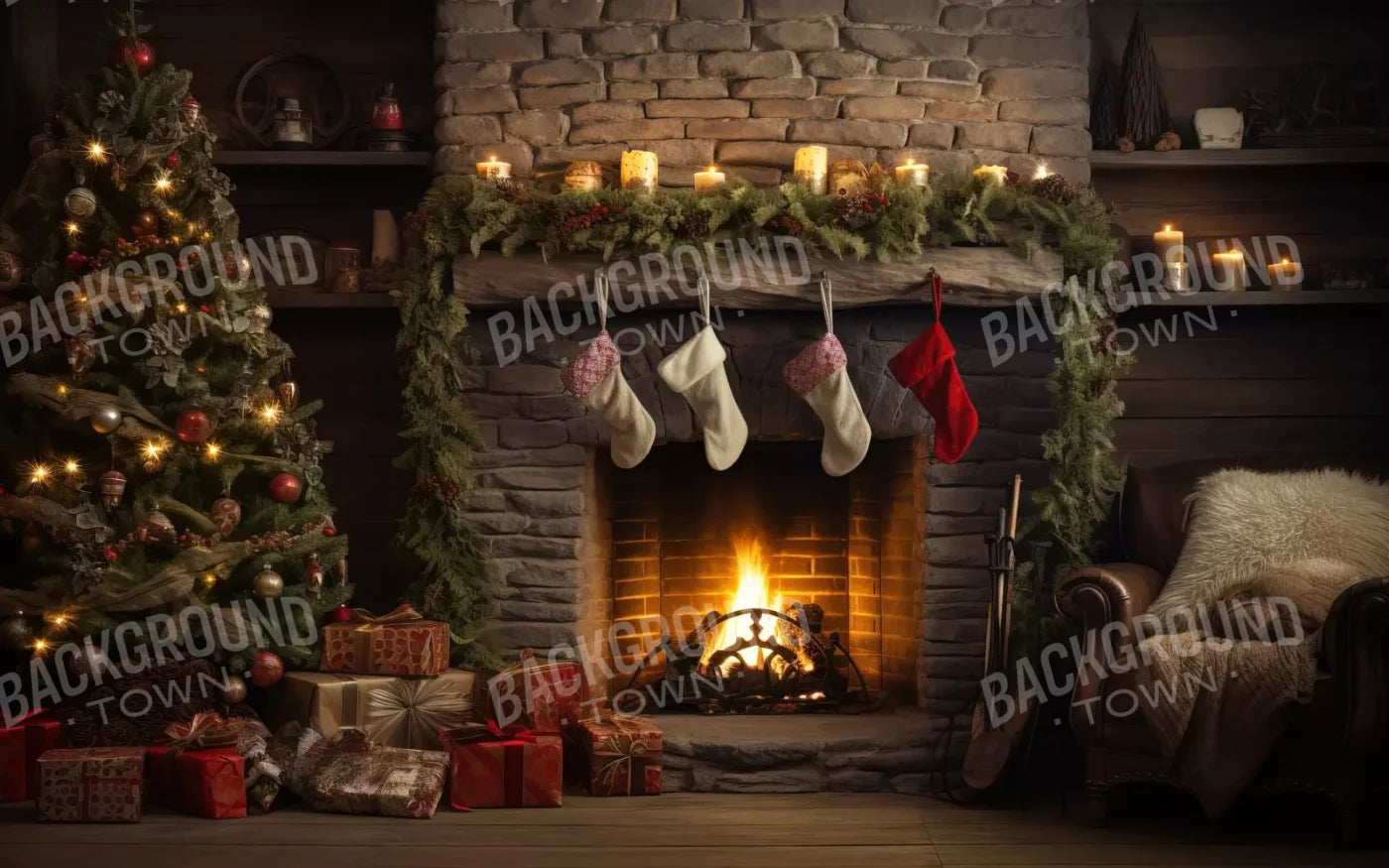 Down Through The Chimney Iii 16’X10’ Ultracloth (192 X 120 Inch) Backdrop