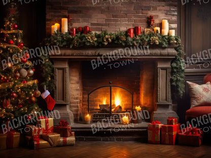 Down Through The Chimney I 6’8X5’ Fleece (80 X 60 Inch) Backdrop