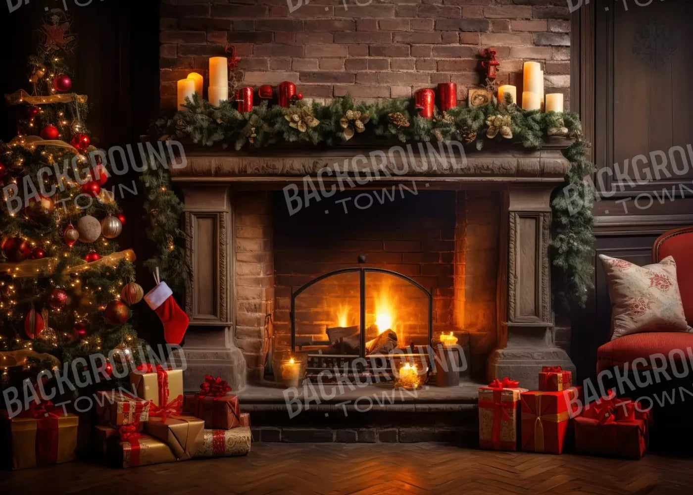 Down Through The Chimney I 7’X5’ Ultracloth (84 X 60 Inch) Backdrop