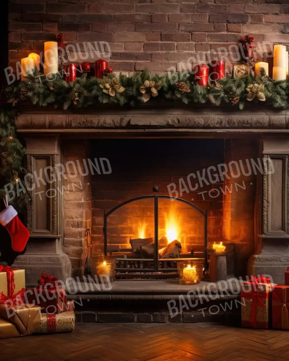 Down Through The Chimney I 8’X10’ Fleece (96 X 120 Inch) Backdrop