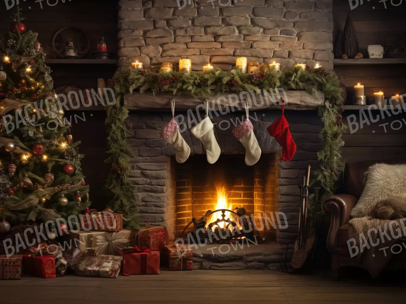 Down Through The Chimney Iii 6’8X5’ Fleece (80 X 60 Inch) Backdrop